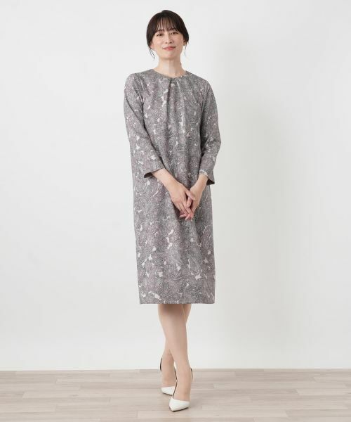 Leilian / レリアン ドレス | ペイズリー柄七分袖ワンピース【Leilian WHITE LABEL】 | 詳細5
