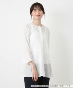 Leilian / レリアン シャツ・ブラウス | ノーカラーチュニックブラウス【Leilian WHITE LABEL】