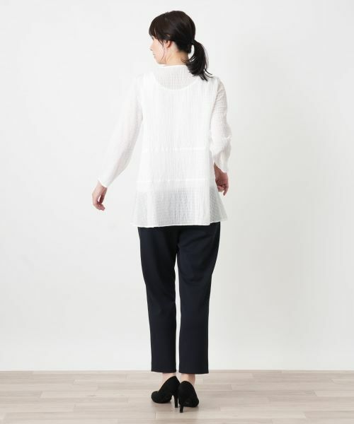 Leilian / レリアン シャツ・ブラウス | ノーカラーチュニックブラウス【Leilian WHITE LABEL】 | 詳細3