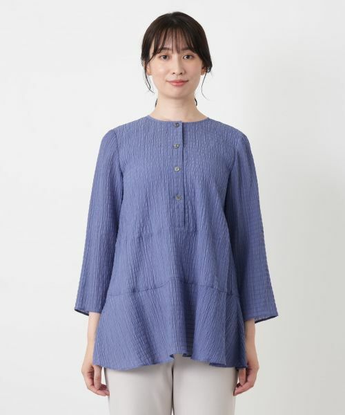 Leilian / レリアン シャツ・ブラウス | ノーカラーチュニックブラウス【Leilian WHITE LABEL】 | 詳細7