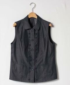 ＊＊Leilian__ / レリアン ベスト | フラワー刺繍ジレ