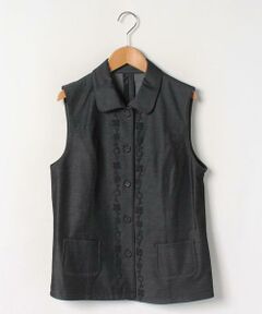 ＊＊Leilian__ / レリアン ベスト | フラワー刺繍ジレ