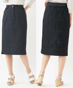 ＊＊Leilian__ / レリアン ミニ・ひざ丈スカート | 異素材ロングタイトスカート