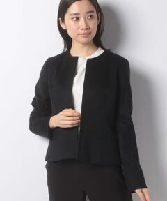 ＊＊Leilian__ / レリアン ノーカラージャケット | カシミヤ混ノーカラージャケット