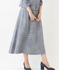 ＊＊Leilian__ / レリアン ミニ・ひざ丈スカート | チェック柄織りフレアスカ－ト