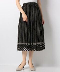 ＊＊Leilian__ / レリアン ミニ・ひざ丈スカート | ドット柄プリ－ツスカ－ト