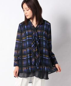 ＊＊Leilian__ / レリアン シャツ・ブラウス | シフォンレイヤードチェック柄ブラウス