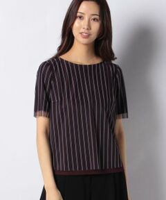 ＊＊Leilian__ / レリアン カットソー | ストライプ半袖カットソー