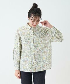 ＊＊Leilian__ / レリアン シャツ・ブラウス | フラワー柄ショートカラーブラウス