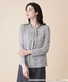 ＊＊Leilian__ / レリアン カットソー | ペイズリー柄ボウタイ風カットソー