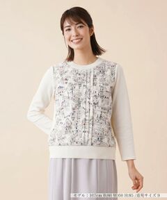 ＊＊Leilian__ / レリアン カットソー | プリント切替ニットプルオーバー