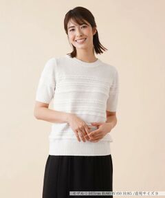 ＊＊Leilian__ / レリアン ニット・セーター | ケーブルボーダークルーネックニット