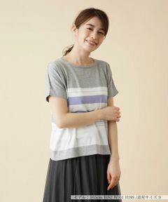 ＊＊Leilian__ / レリアン ニット・セーター | ラメボーダー切替クルーネックニット