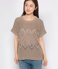 ＊＊Leilian__ / レリアン ニット・セーター | スパンコール透かし編みニット