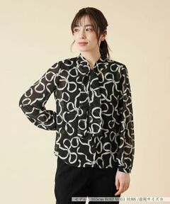 ＊＊Leilian__ / レリアン シャツ・ブラウス | リボン柄ボウタイブラウス