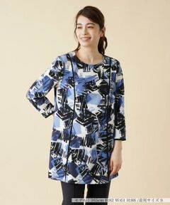 ＊＊Leilian__ / レリアン シャツ・ブラウス | プリントチュニック丈ブラウス