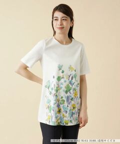 ＊＊Leilian__ / レリアン カットソー | フラワープリントＴシャツ