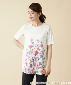 ＊＊Leilian__ / レリアン カットソー | フラワープリントＴシャツ