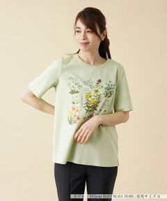 ＊＊Leilian__ / レリアン カットソー | フラワープリントＴシャツ