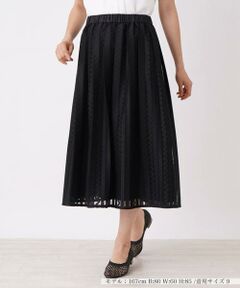 ＊＊Leilian__ / レリアン ミニ・ひざ丈スカート | レースプリーツフレアスカート