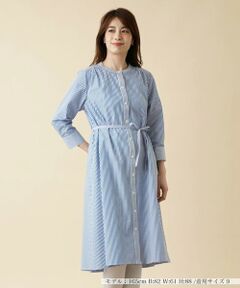 ＊＊Leilian__ / レリアン ミニ丈・ひざ丈ワンピース | 洗えるノーカラーシャツワンピース