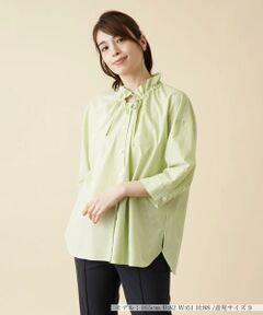 ＊＊Leilian__ / レリアン シャツ・ブラウス | フリルカラーストライプブラウス