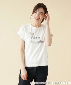 ＊＊Leilian__ / レリアン カットソー | ロゴ刺繍半袖Tシャツ