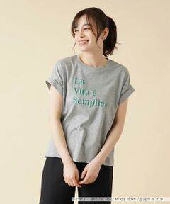 ＊＊Leilian__ / レリアン カットソー | ロゴ刺繍半袖Tシャツ