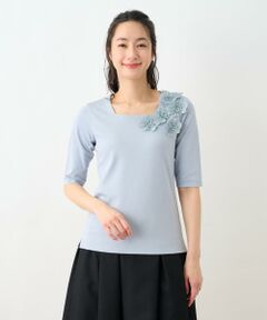 ＊＊Leilian__ / レリアン カットソー | フラワーモチーフカットソー