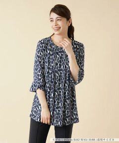 ＊＊Leilian__ / レリアン カットソー | プリント七分袖プルオーバー