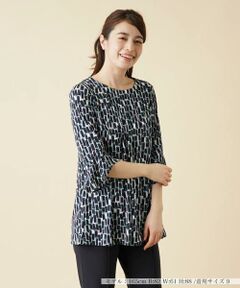 ＊＊Leilian__ / レリアン カットソー | プリント七分袖プルオーバー