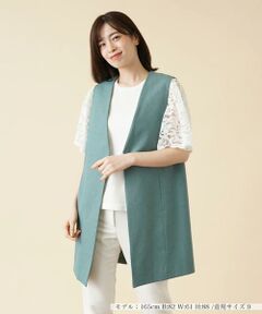 ＊＊Leilian__ / レリアン ベスト | プリーツ切替ロングベスト