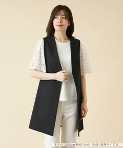 ＊＊Leilian__ / レリアン ベスト | プリーツ切替ロングベスト