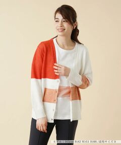 ＊＊Leilian__ / レリアン カーディガン・ボレロ | カラーブロックVネックカーディガン