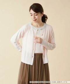 ＊＊Leilian__ / レリアン カーディガン・ボレロ | 配色ラインクルーネックカーディガン