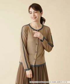 ＊＊Leilian__ / レリアン カーディガン・ボレロ | 配色ラインクルーネックカーディガン