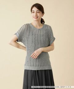 ＊＊Leilian__ / レリアン ニット・セーター | 透かし編みフレンチスリーブニット