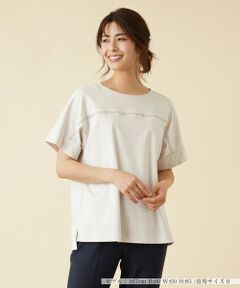 ＊＊Leilian__ / レリアン カットソー | レースライン半袖カットソー