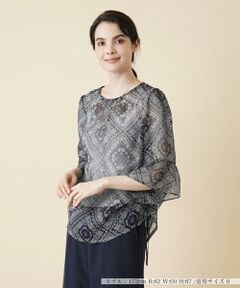 ＊＊Leilian__ / レリアン シャツ・ブラウス | バンダナ柄シアーブラウス