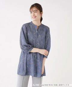 ＊＊Leilian__ / レリアン シャツ・ブラウス | ボタニカル柄バンドカラーブラウス