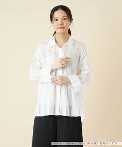 ＊＊Leilian__ / レリアン シャツ・ブラウス | シアーストライプブラウス