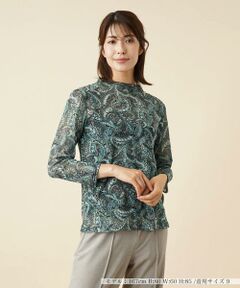 ＊＊Leilian__ / レリアン カットソー | ペイズリー柄ハイネックカットソー