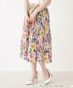 ＊＊Leilian__ / レリアン ミニ・ひざ丈スカート | プリントプリーツスカート