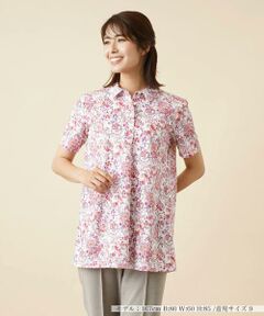 ＊＊Leilian__ / レリアン ポロシャツ | フラワー柄ポロシャツ