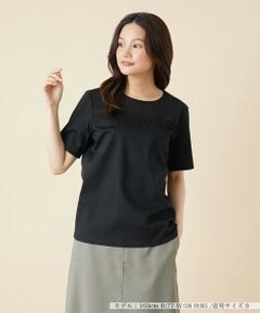 ＊＊Leilian__ / レリアン カットソー | 刺繍切替カットソー