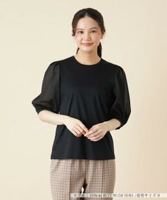 ＊＊Leilian__ / レリアン カットソー | 切替パフスリーブカットソー