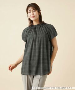 ＊＊Leilian__ / レリアン シャツ・ブラウス | ジャカードチェックパフスリーブブラウス