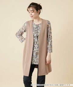 ＊＊Leilian__ / レリアン ベスト | ノーカラーロングベスト