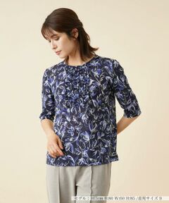 ＊＊Leilian__ / レリアン カットソー | フラワー柄フリルカットソー