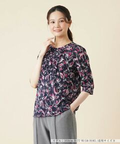 ＊＊Leilian__ / レリアン カットソー | フラワー柄フリルカットソー